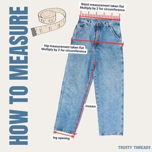 How I measure jeans and bottoms for my listings‎
